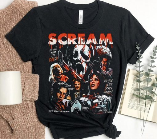 Retro 90s Scream Movie Horror Movie Fan Tee Shirt