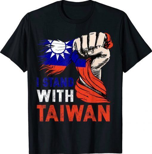 Funny I Stand With Taiwan Supporter Taiwanese Flag Tee Shirt