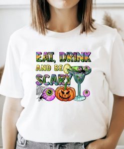 Eat Drink And Be Scary Halloween Fall Latte Tee Shirt