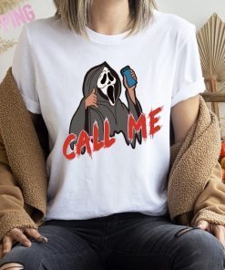 Scream Call Me Halloween Ghost Face Tee Shirt