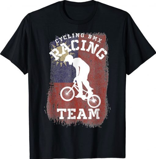 BMX Bike Taiwan Flag Biking Cycling Racing BMX Tee Shirt