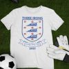 Three Irons On A England Lionesses Euro Kit Flag White Tee Shirt