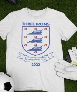 Three Irons On A England Lionesses Euro Kit Flag White Tee Shirt