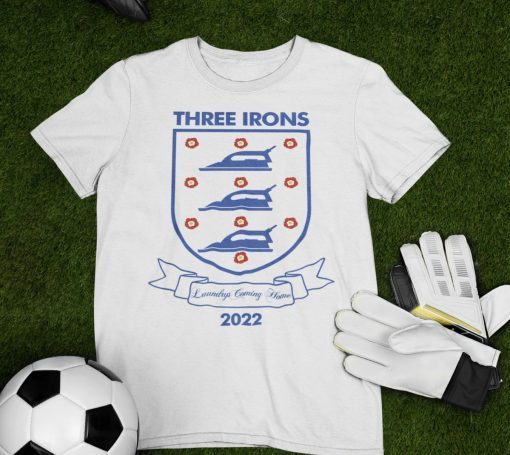 Three Irons On A England Lionesses Euro Kit Flag White Tee Shirt