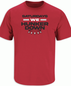 Saturdays We Hunker Down Georgia Football Tee Shirt