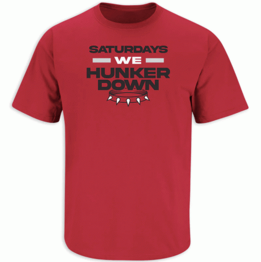 Saturdays We Hunker Down Georgia Football Tee Shirt