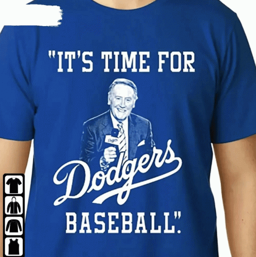 Rip Vin Scully It’S Time For Dodgers Baseball Legendary Dodgers Tee Shirt