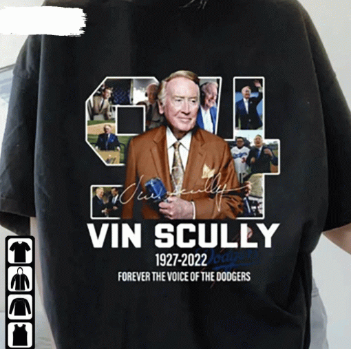 Official Rip Vin Scully Forever Voice Off The Dodgers Baseball Legend Shirts