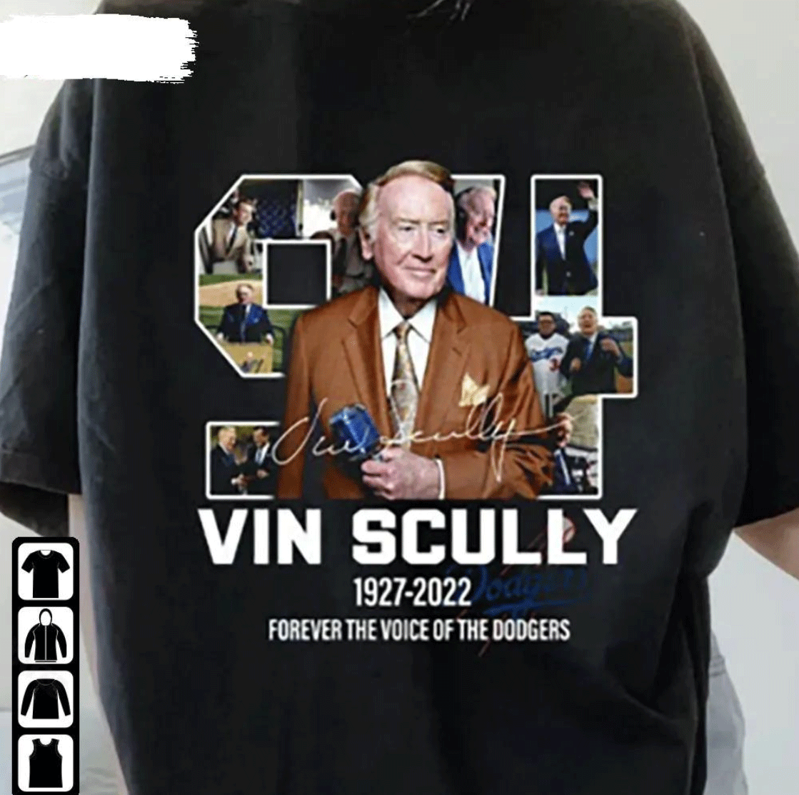 Rip Vin Scully Legendary Dodgers 1927-2022 T-Shirt