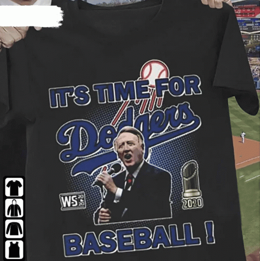 Rip Vin Scully Legendary Dodgers It’S Time For Dodgers Baseball Tee Shirt