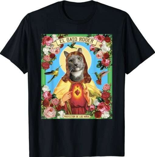 Funny Cat El Gato Mexican Catholic Saint Weird Surrealism Vintage TShirt