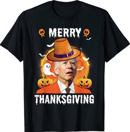 Funny Biden Confused Merry Thanksgiving For Halloween Tee Shirt