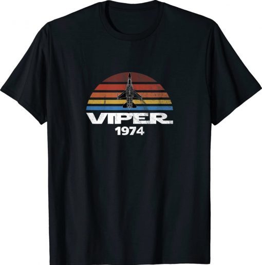 F-16 Viper Fighter Jet Distressed Sunset Tee Shirt