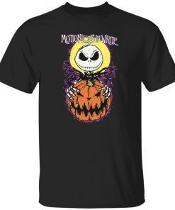 Front and back Jack Skellington motionless in white halloween everyday tee shirt