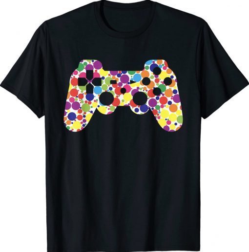 Colorful Polka Dot Game Controller International Dot Day Unisex TShirt