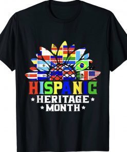 National Hispanic Heritage Month Decoration Flags Sunflower Tee Shirt