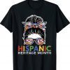 National Hispanic Heritage Month Latina Messy Bun Vintage TShirt