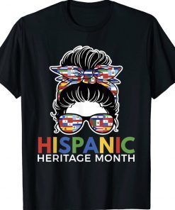 National Hispanic Heritage Month Latina Messy Bun Vintage TShirt