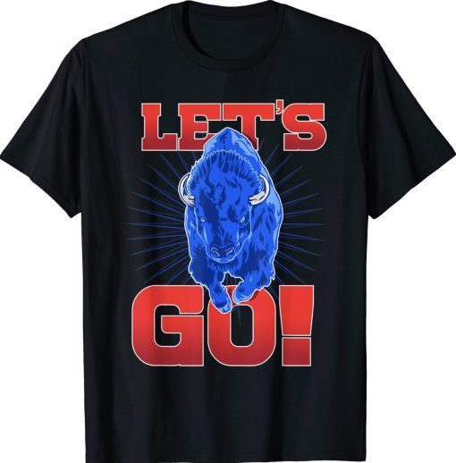 Vintage WNY Pride Red & Blue Buffalo - Let's Go Buffalo TShirt