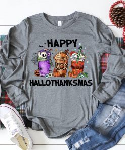 Happy Hallothanksmas Coffee Cup Christmas T-Shirt