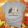 Happy Hallothanksmas Halloween Llama Thanksgiving Christmas Llama Tee Shirt