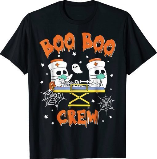 Boo Boo Crew Ghost Doctor Paramedic EMT Nurse Halloween Tee Shirt