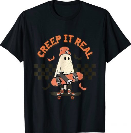 Creep It Real Ghost Boy Halloween Fall Season Funny T-Shirt