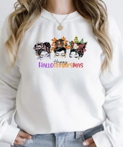 Hallothanksmas Messy Bun Ladies T-Shirt