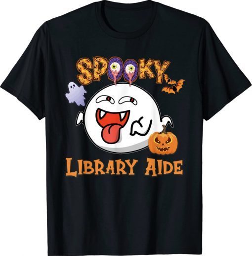 Boo Halloween Costume Spooky Library Tee Shirt