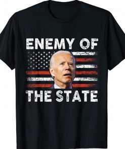 Enemy Of State Trump Quotes American Patriotic USA Flag Tee Shirt