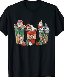 Christmas Coffee Latte Cozy Winter Santa Xmas Coffee Lover Funny T-Shirt