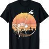 Spooky Dancing Witch Skeleton in a Graveyard Unisex T-Shirt