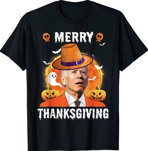 Funny Biden Merry Thanksgiving Halloween Vintage T-Shirt