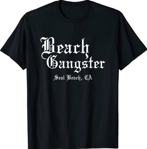 Beach Gangster Surfer Summer Ocean Palm Trees Beach Bum Vintage TShirt