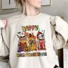 Happy Hallothanksmas Fall Coffee Thanksgiving Pumpkin Horror Coffee Tee Shirt