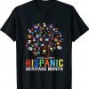 Hispanic Heritage Month Latino Countries Hand Flag Tree Root Vintage T-Shirt