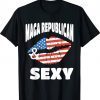 MAGA Republican Sexy With American Flag Lips Vintage TShirt