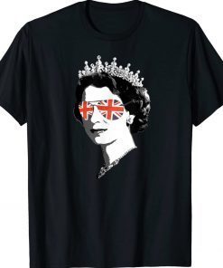 Elizabeth II Sunglasses British Crown Union Jack Tee Shirt