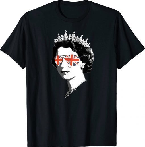 Elizabeth II Sunglasses British Crown Union Jack Tee Shirt