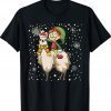 Christmas ELF Riding Llama Santa Pajama Vintage TShirt