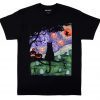 Scary Night Cat Black Halloween Pumpkin Art Tee Shirt
