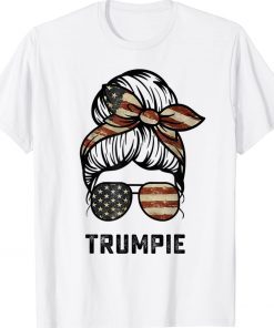Messy Bun Trumpie Trumpie Anti Biden Trumpee T-Shirt