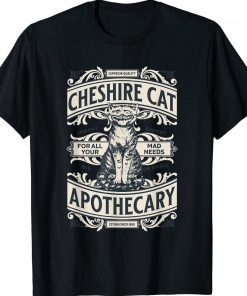 Cheshire Cat Alice in Wonderland Vintage Book T-Shirt