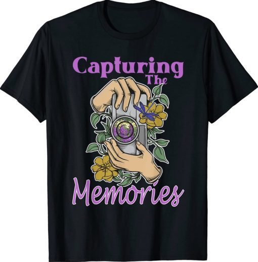 Capture The Memories Photography Camera Flowers Dragonfly 2022 TShirt