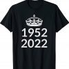 1952 - 2022 Platinum Jubilee British Queen for 70 Years Tee Shirt