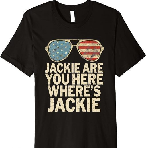 Where's Jackie Biden Sunglasses Flag Vintage T-Shirt