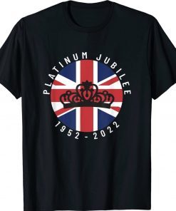 Queen Platinum Jubilee British Flag 70 Year Celebration Tee Shirt