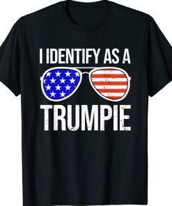 I Identify As A Trumpie Sunglasses USA Flag Trump Support Vintage TShirt