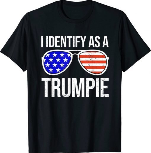 I Identify As A Trumpie Sunglasses USA Flag Trump Support Vintage TShirt