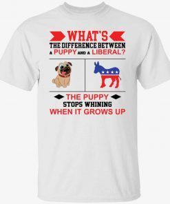 What’s the difference between a puppy and a liberal the puppy tee shirt